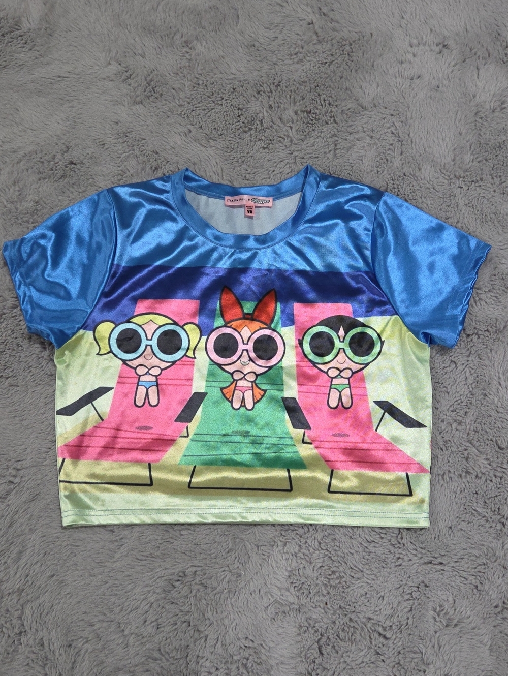 Dolls Kill Powerpuff Girls Blue Graphic Powerpuff-Inspired Short Sleeve Top